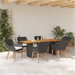 vidaXL 7 Piece Poly Rattan Garden Dining Set with Cushions in Black