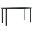 vidaXL 5 Piece Poly Rattan Garden Dining Set with Cushions in Black