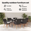 vidaXL 5 Piece Poly Rattan Garden Dining Set with Cushions in Black