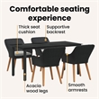 vidaXL 5 Piece Poly Rattan Garden Dining Set with Cushions in Black