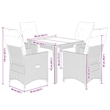 vidaXL 5 Piece Poly Rattan Garden Dining Set in Black/Cream White