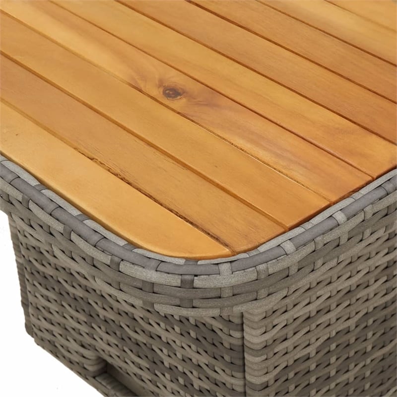 vidaXL Poly Rattan Garden Dining Set in Grey/Brown