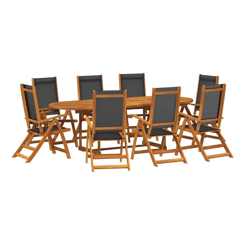 vidaXL 9 Piece Garden Dining Set in Brown
