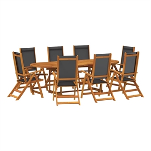 vidaXL 9 Piece Garden Dining Set in Brown