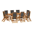 vidaXL 9 Piece Garden Dining Set in Brown