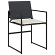 vidaXL 7 Piece Poly Rattan Garden Dining Set in Black/Cream White