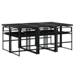 vidaXL 7 Piece Poly Rattan Garden Dining Set in Black/Cream White