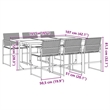 vidaXL 7 Piece Poly Rattan Garden Dining Set in Black/Cream White