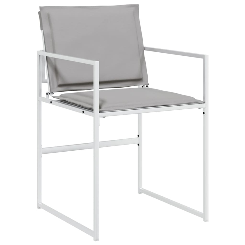 vidaXL 15 Piece Steel Garden Dining Set in White/Light Gray