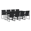 vidaXL Steel Garden Dining Set in Black