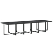 vidaXL 17 Piece Steel Garden Dining Set in Black