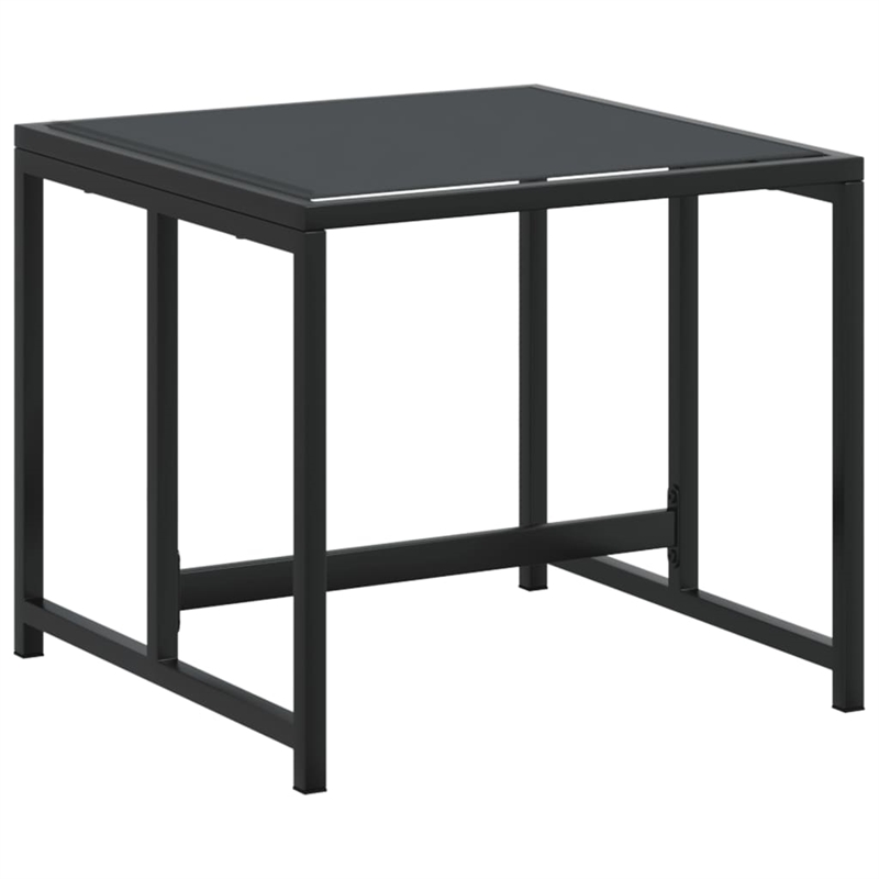 vidaXL 17 Piece Steel Garden Dining Set in Black