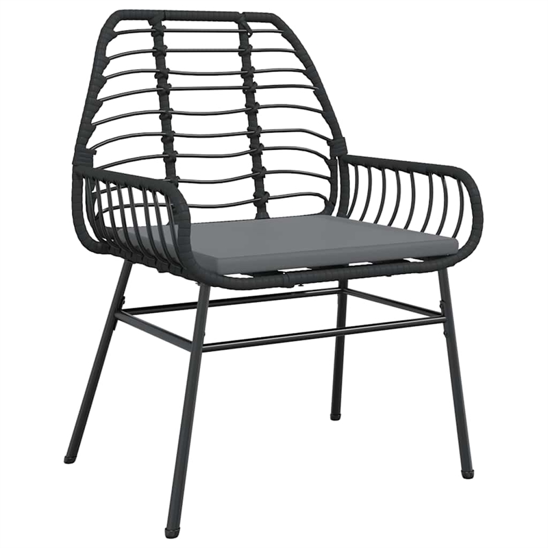vidaXL 5 Piece Poly Rattan Garden Dining Set in Black/Dark Grey