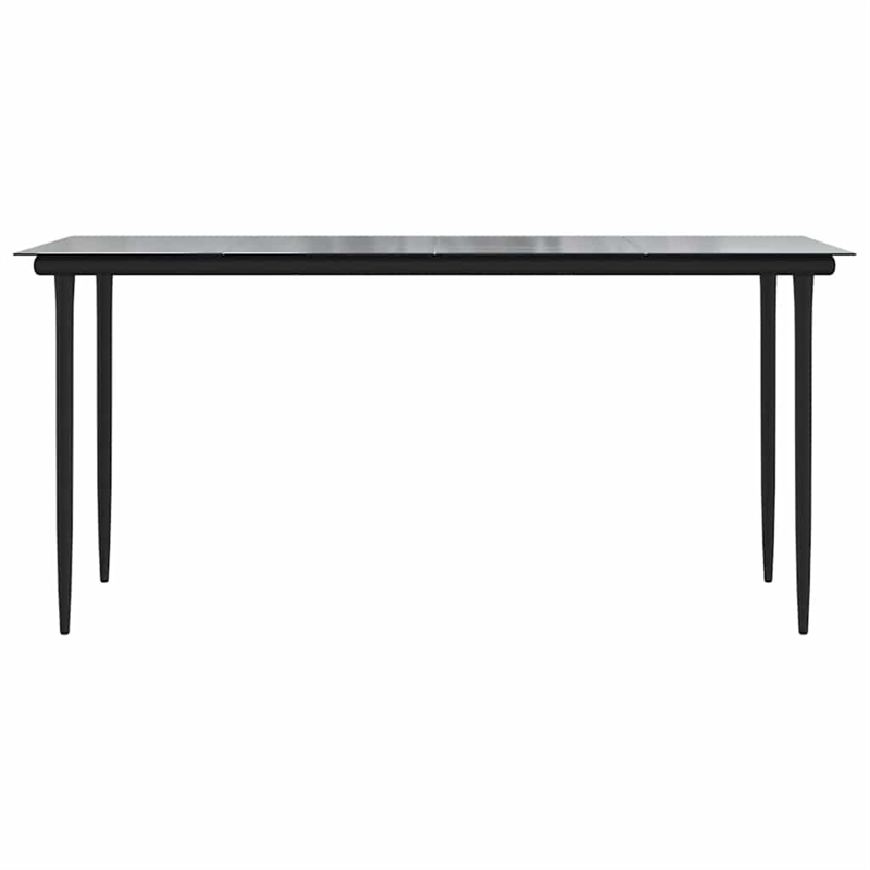 vidaXL 5 Piece Poly Rattan Garden Dining Set in Black/Dark Grey