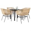 vidaXL 4 Piece Garden Dining Set in Black in Brown