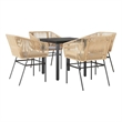 vidaXL 4 Piece Garden Dining Set in Black in Brown