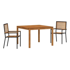 vidaXL Poly Rattan Garden Dining Set in Black