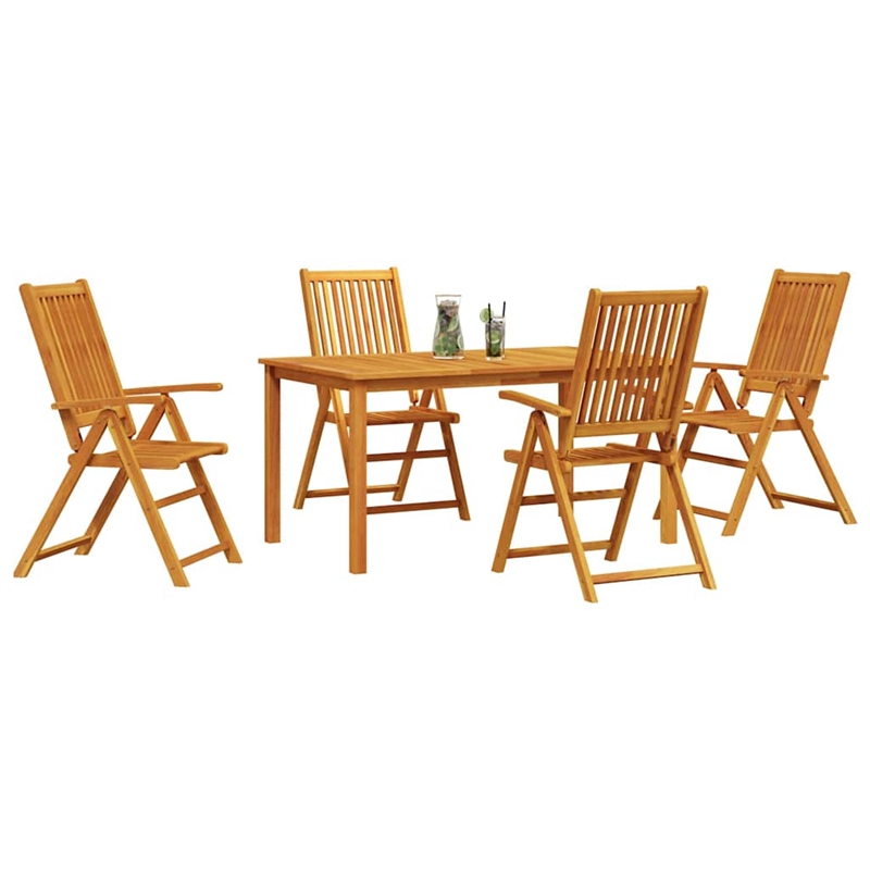 vidaXL 5 Piece Garden Dining Set in Brown