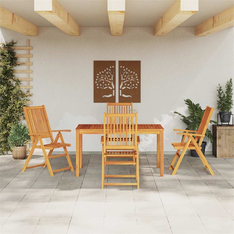 vidaXL 5 Piece Garden Dining Set in Brown