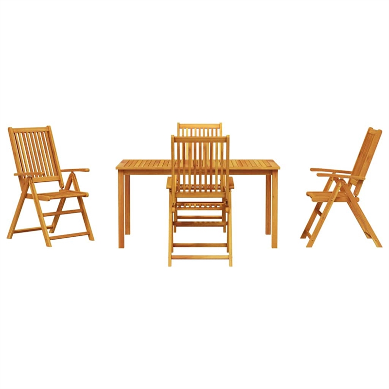 vidaXL 5 Piece Garden Dining Set in Brown