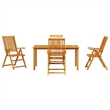 vidaXL 5 Piece Garden Dining Set in Brown
