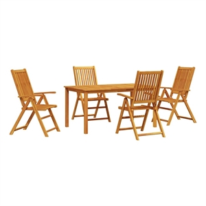 vidaXL 5 Piece Garden Dining Set in Brown