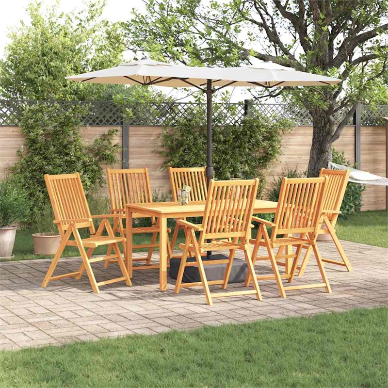 vidaXL 7 Piece Garden Dining Set in Brown