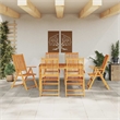 vidaXL 7 Piece Garden Dining Set in Brown