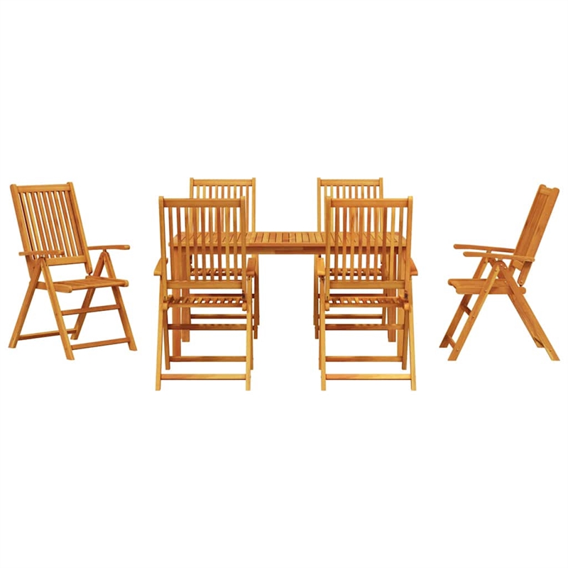 vidaXL 7 Piece Garden Dining Set in Brown