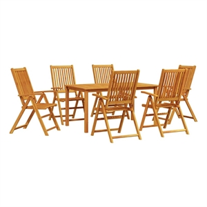 vidaXL 7 Piece Garden Dining Set in Brown