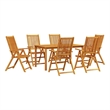 vidaXL 7 Piece Garden Dining Set in Brown