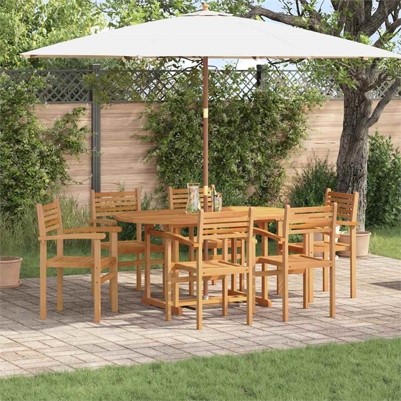 vidaXL 7 Piece Garden Dining Set in Brown