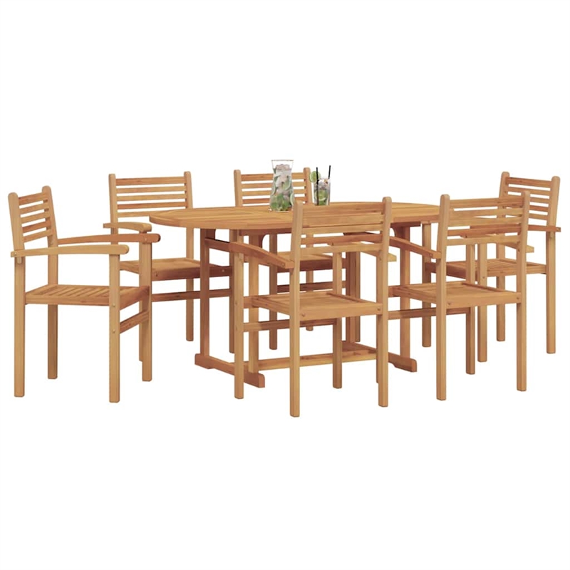 vidaXL 7 Piece Garden Dining Set in Brown