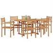 vidaXL 7 Piece Garden Dining Set in Brown