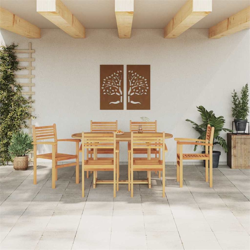 vidaXL 7 Piece Garden Dining Set in Brown