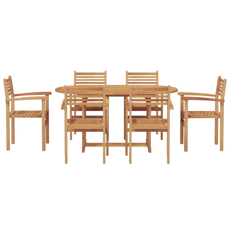 vidaXL 7 Piece Garden Dining Set in Brown