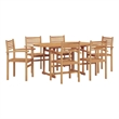 vidaXL 7 Piece Garden Dining Set in Brown