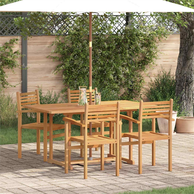vidaXL 5 Piece Garden Dining Set in Brown