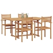 vidaXL 5 Piece Garden Dining Set in Brown