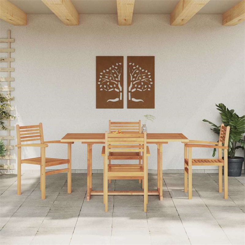 vidaXL 5 Piece Garden Dining Set in Brown