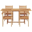 vidaXL 5 Piece Garden Dining Set in Brown