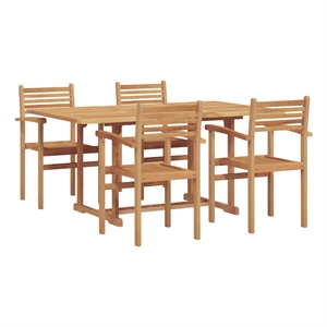 vidaXL 5 Piece Garden Dining Set in Brown