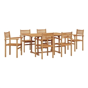 vidaXL 7 Piece Garden Dining Set in Brown