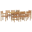 vidaXL Solid Teak Wood Garden Dining Set in Brown