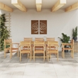 vidaXL Solid Teak Wood Garden Dining Set in Brown