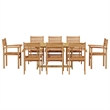 vidaXL Solid Teak Wood Garden Dining Set in Brown