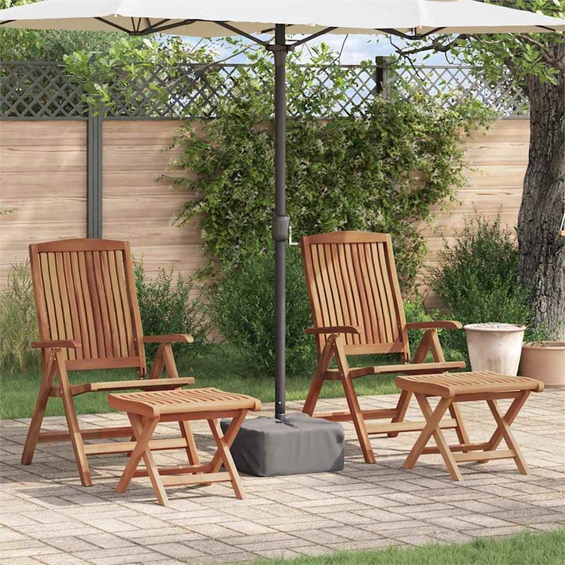 vidaXL Solid Teak Wood Garden Dining Set in Brown