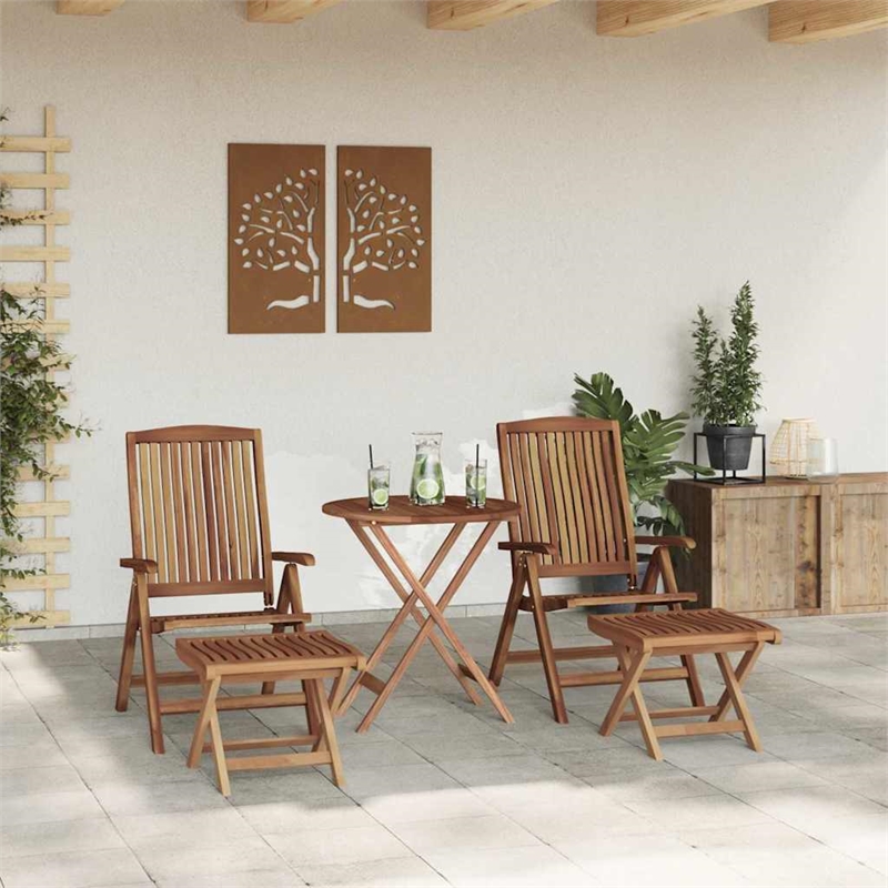vidaXL Solid Teak Wood Garden Dining Set in Brown