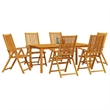 vidaXL 7 Piece Garden Dining Set in Brown
