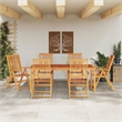 vidaXL 7 Piece Garden Dining Set in Brown